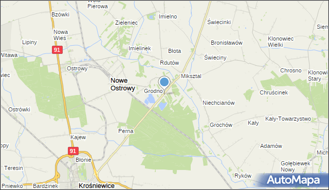 mapa Nowe Grodno, Nowe Grodno na mapie Targeo